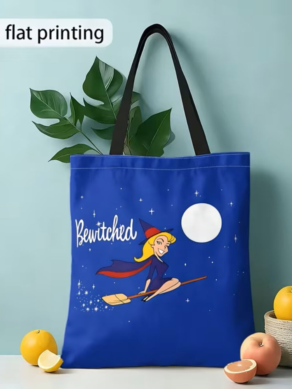 New Soft Polyester 2D Printed Retro Novelty Tote Bag 13 x 15~ Bewitched